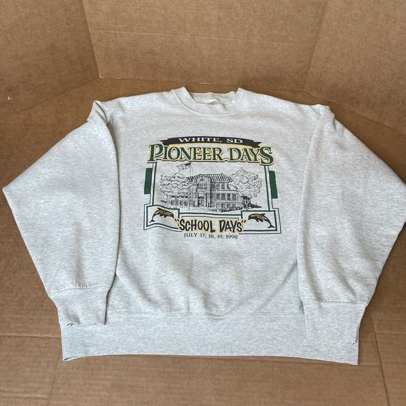 Vintage White SD Pioneer Days Crewneck Sweatshirt, XL, Gray, Fruit Of The Loom - Picture 6 of 11